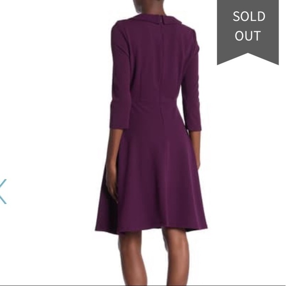 Alexia admor zoey neck tie fit flare dress small - Picture 3 of 9